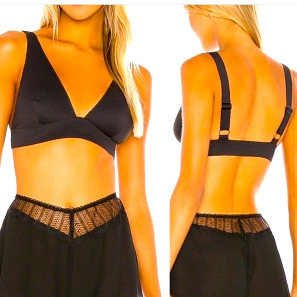 30-50%OFF BUNDLES! NWT BLACK SEAMLESS BRA BRALETTE SIZE LARGE FREE PEOPLE - Picture 2 of 6
